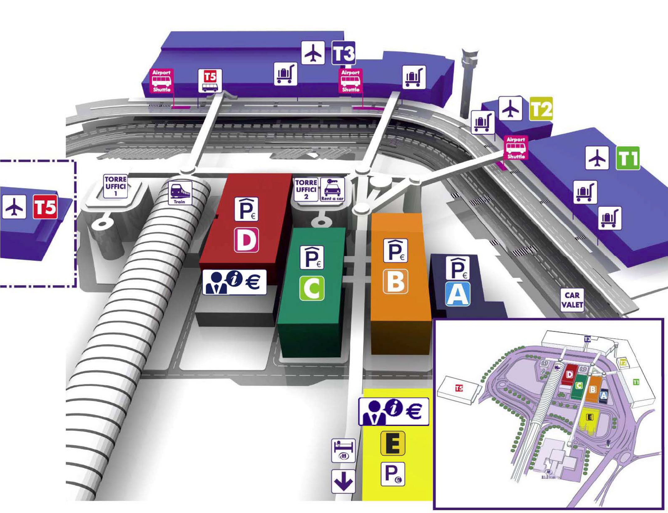 Mappa E Cartina Degli Aeroporti Ei Terminal Di Roma