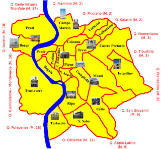 Cartina dei quartieri di Roma
