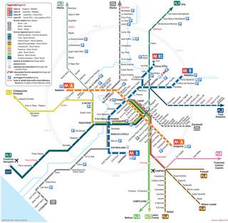 Cartina della rete metropolitana ATAC di Roma