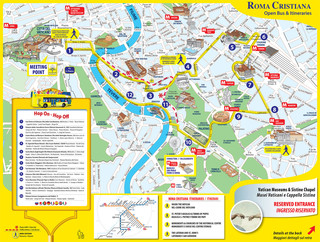 Cartina di bus turistico e hop on hop off bus tour di Roma Cristiana